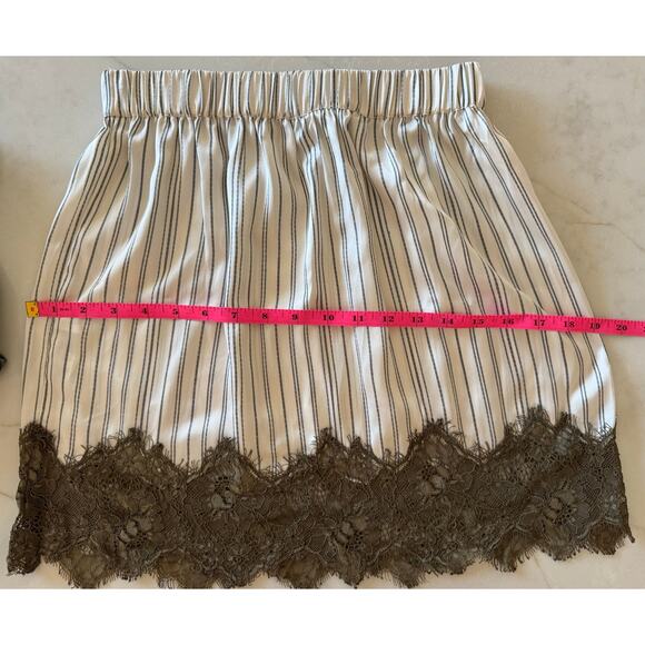 Topshop satin lace petticoat mini skirt in multi stripe size 4 / lace trim mini - Picture 7 of 9